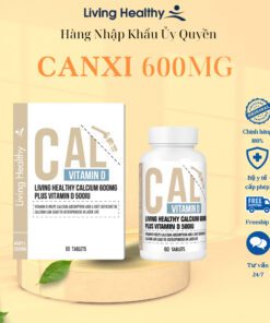 Viên uống bổ sung canxi Living Healthy Calcium 600mg Plus Vitamin D 500IU