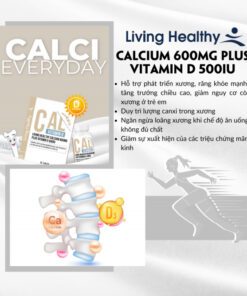 Alternative view of Viên uống bổ sung canxi Living Healthy Calcium 600mg Plus Vitamin D 500IU