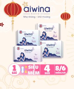 Băng vệ sinh Aiwina siêu mềm ban ngày 24.5cm, ban đêm 29cm/33cm/42cm