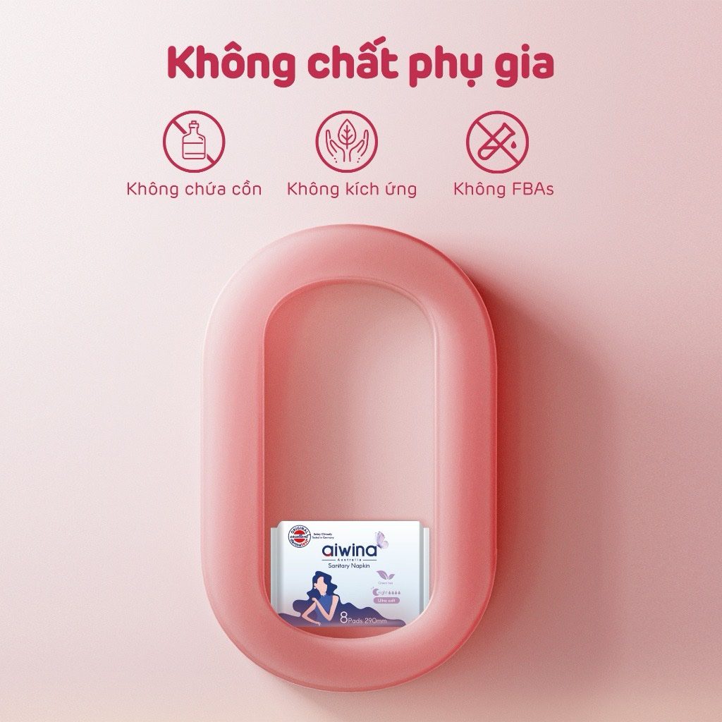 Băng vệ sinh Aiwina siêu mềm ban ngày 24.5cm, ban đêm 29cm/33cm/42cm 8 Băng vệ sinh Aiwina siêu mềm ban ngày 24.5cm, ban đêm 29cm/33cm/42cm - Image 8