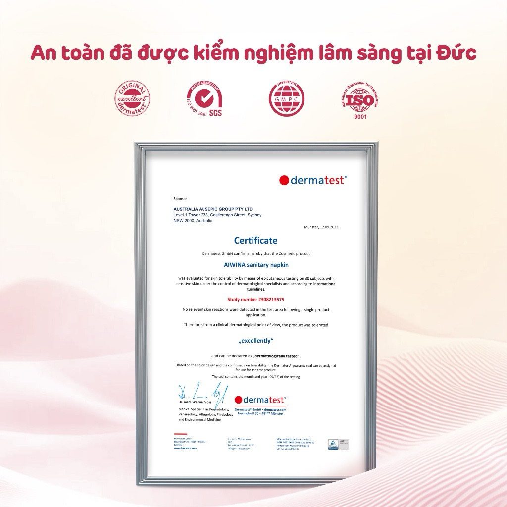 Băng vệ sinh Aiwina siêu mềm ban ngày 24.5cm, ban đêm 29cm/33cm/42cm 9 Băng vệ sinh Aiwina siêu mềm ban ngày 24.5cm, ban đêm 29cm/33cm/42cm - Image 9